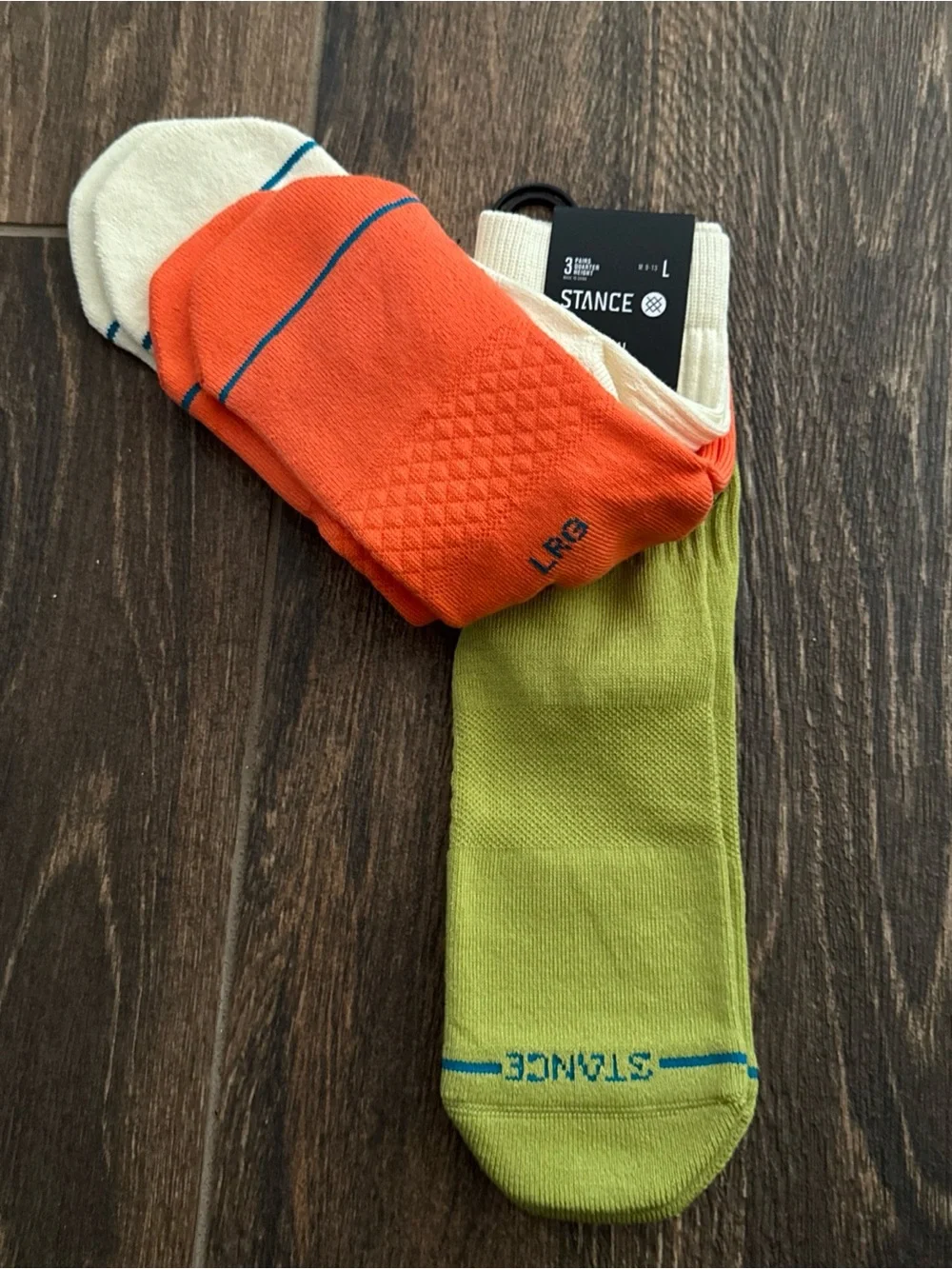 Stance Men's Cream Crew Socks with Orange Trim